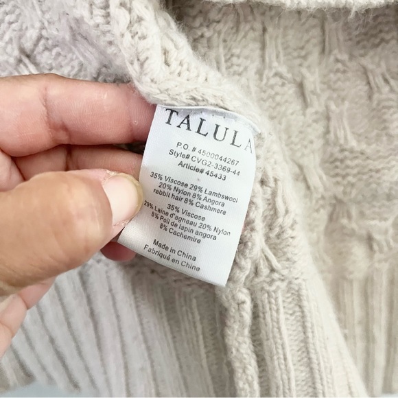 Aritzia Talula Open Sweater Woven w Lambswool Angora Cashmere XXS Cream Cardigan - Picture 5 of 7